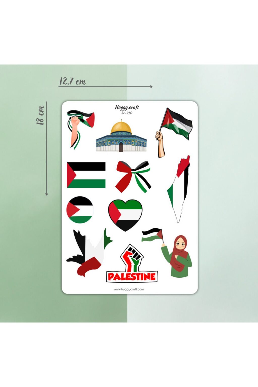 Palestinian Spirit A5 Sticker Set – 4 Sheets Full Pack main image 1